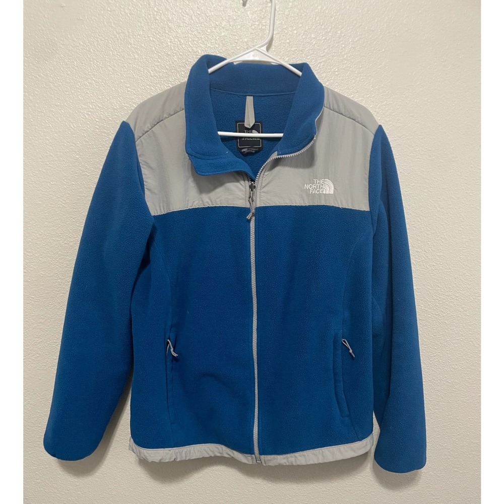 The North Face Fleece Jacket Womens XL Blue Grey Excellent Full Zip Denali Style